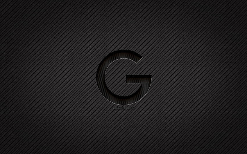 Google carbon logo, , grunge art, carbon background, creative, Google black logo, brands, Google logo, Google HD wallpaper