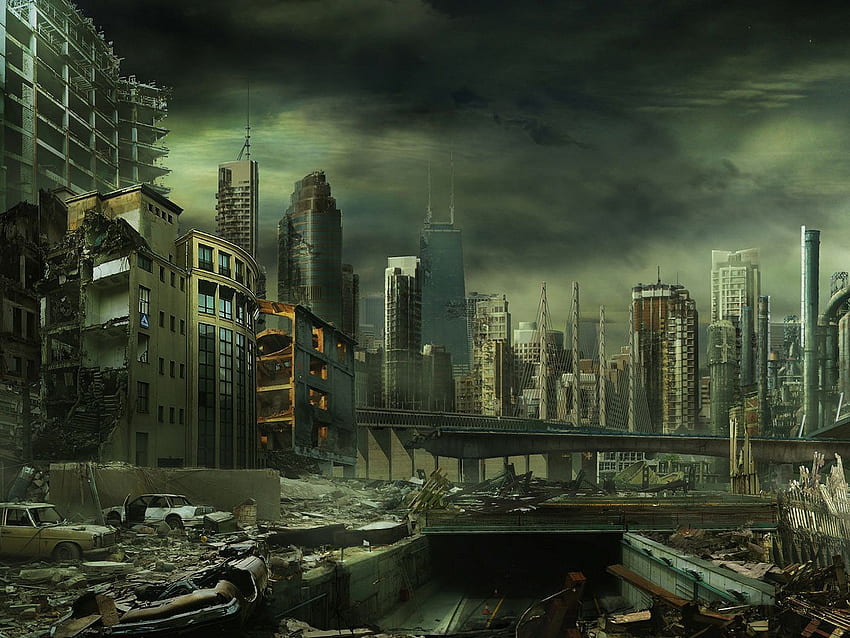 Caitlin Campbell sur les s fantastiques de science-fiction. Ville post-apocalyptique, ville futuriste, ville abandonnée, ville d'apocalypse zombie Fond d'écran HD
