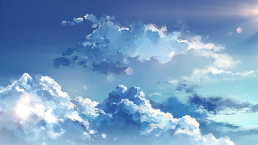 Anime Wolken, Himmel für Laptop, Notebook, hellblau HD-Hintergrundbild