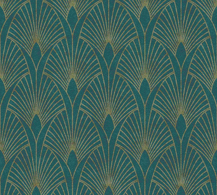 Non Woven Art Deco Turquoise Gold 37427 5 HD wallpaper