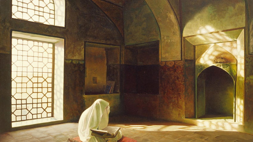 Retirement iranian art painting shahrad woman prayer HD wallpaper