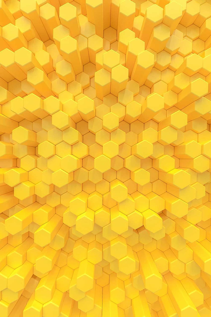 Текстура на жълт шестоъгълник. Текстурен фон, цветен iphone, жълти текстури HD тапет за телефон