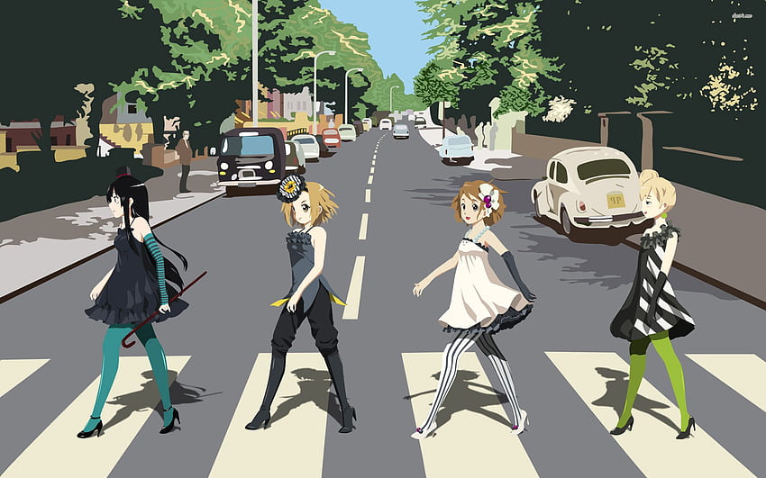 px Los Simpson Abbey Road, Los Beatles Abbey Road fondo de pantalla