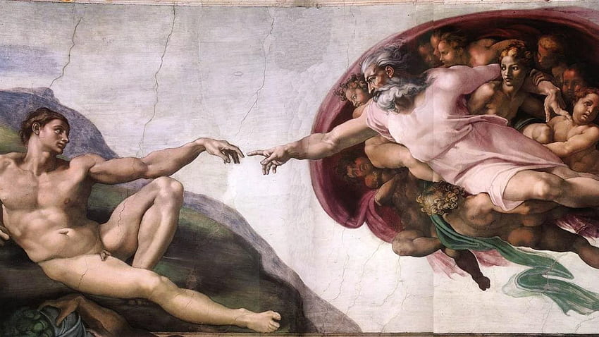 미켈란젤로 시스티나 예배당 아담의 창조 - 1920 x HD 월페이퍼