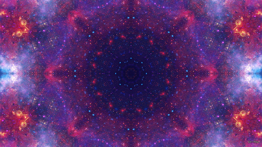 Mandala spaziale viola scuro. Sfondo HD