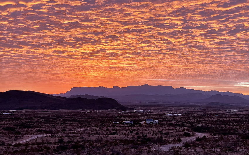 Terlingua, Texas, landscape, clouds, sky, sunset, usa HD wallpaper