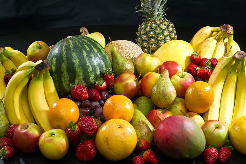 Frutas, Alimentos, Manzanas, Sandía, Piña fondo de pantalla