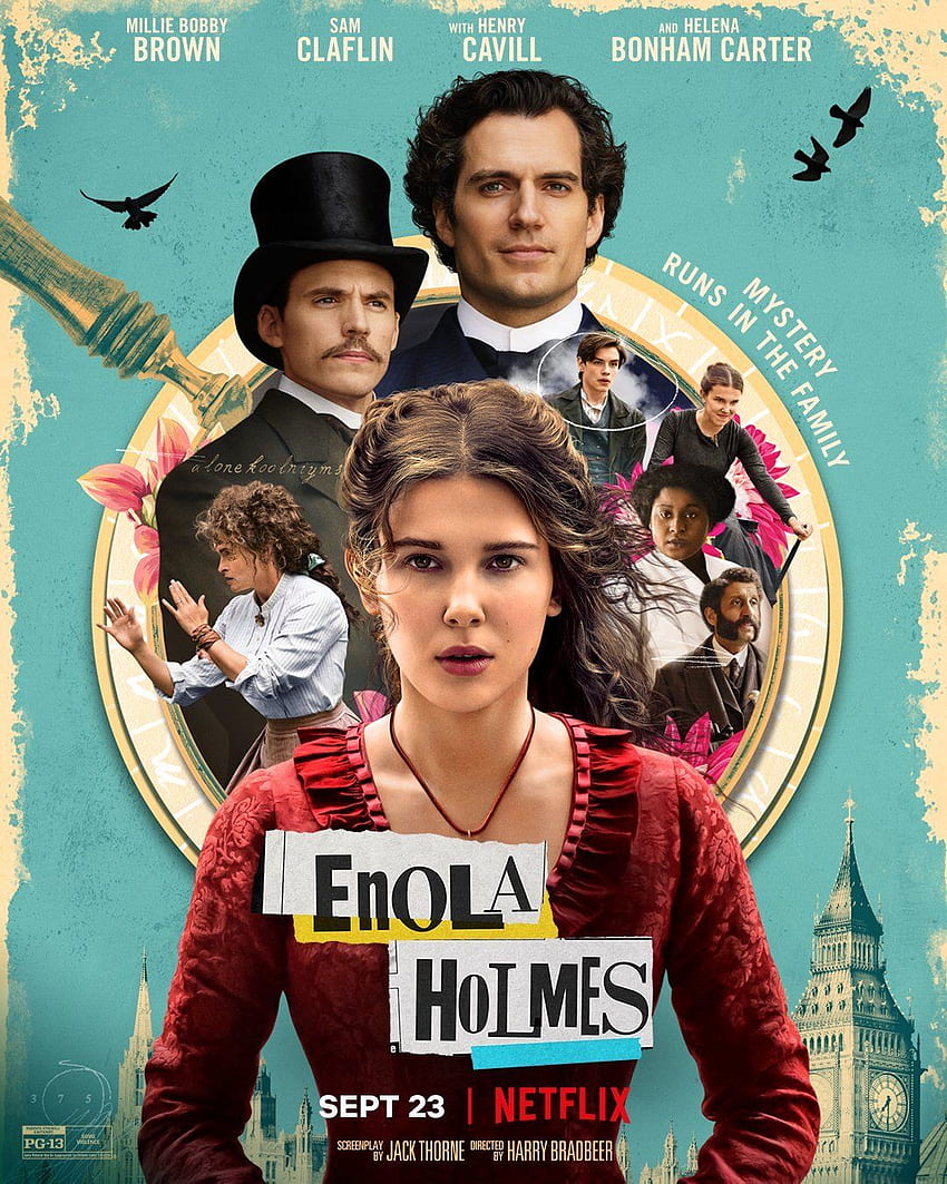 Poster und neu für Millie Bobby Browns Sherlock Holmes inspirierten Film ENOLA HOLMES HD-Handy-Hintergrundbild