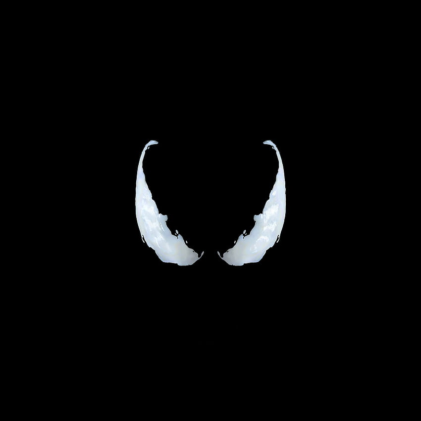 Android . marvel venom logo dark eye art simple minimal HD phone wallpaper