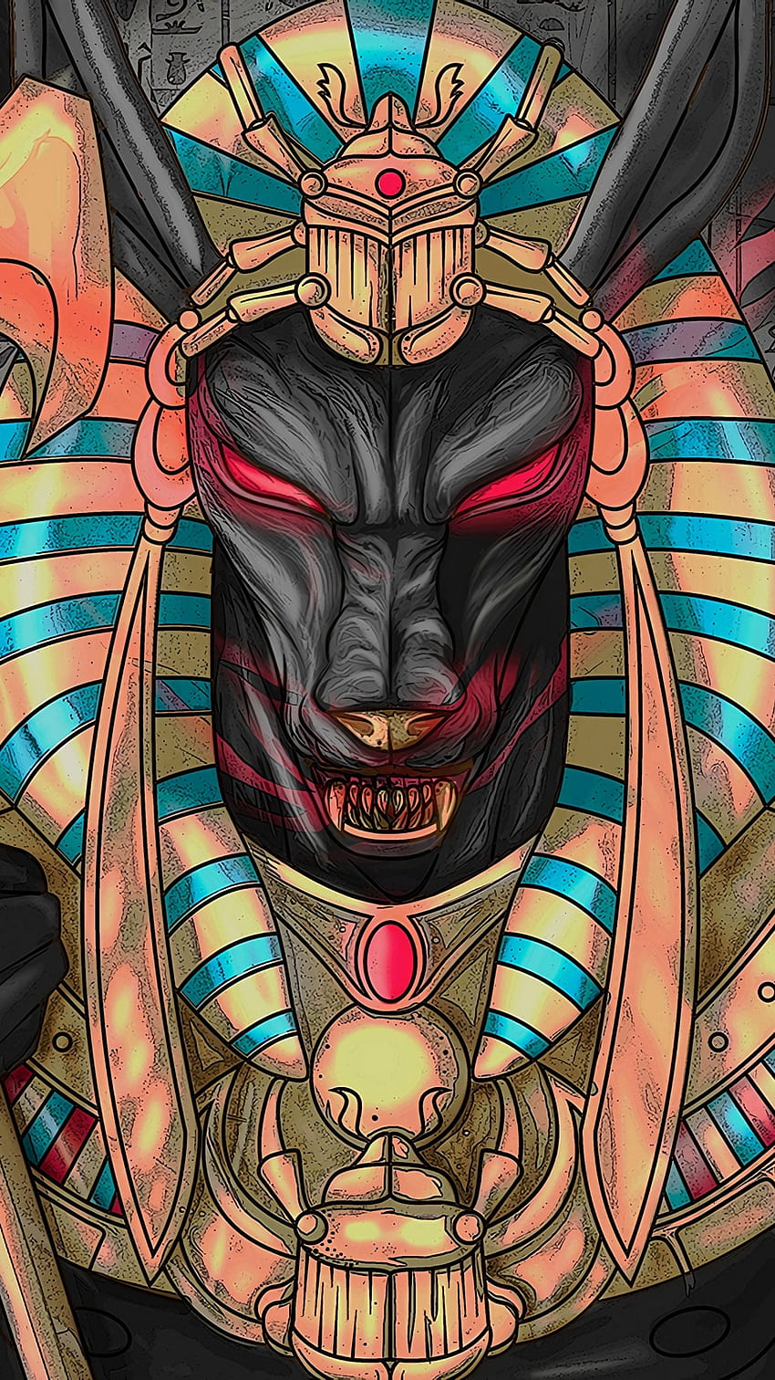 Wolf, Pharaoh, Art, Ancient Egypt, Egypt Cartoon HD phone wallpaper