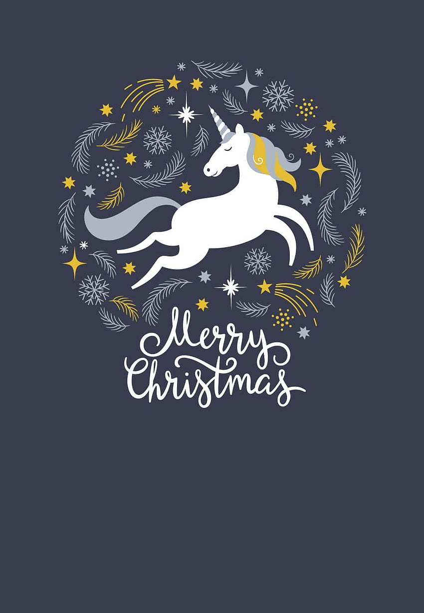 Christmas Unicorn - เทมเพลตคำเชิญคริสต์มาสที่พิมพ์ได้ วอลล์เปเปอร์โทรศัพท์ HD