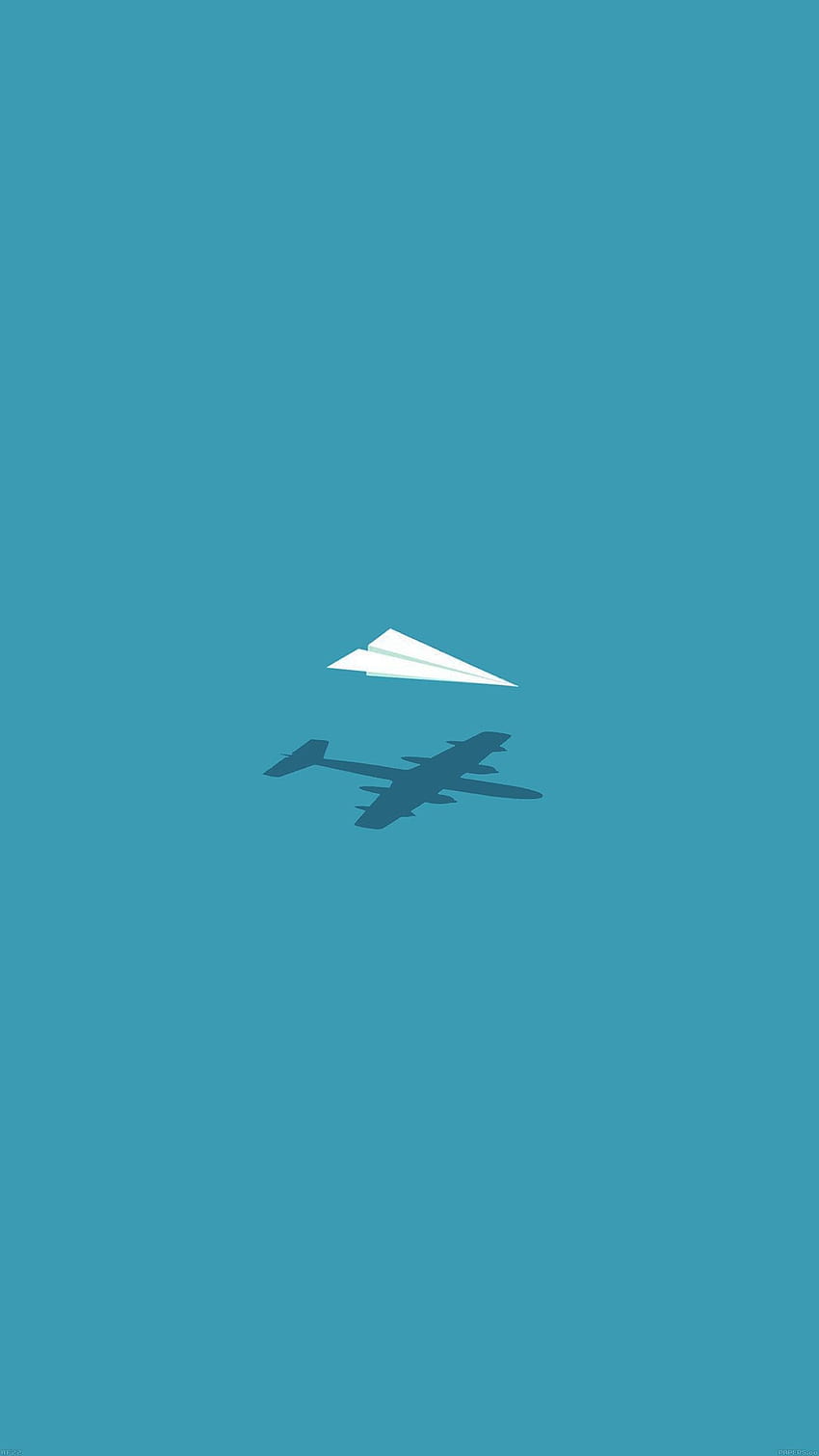 Eu amo papéis. avião rc ilustração de arte azul minimalista fofa Papel de parede de celular HD