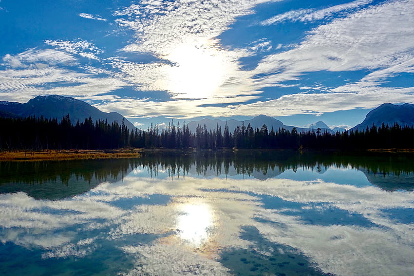 Nature, Sky, Mountains, Clouds, Lake, Reflection HD wallpaper