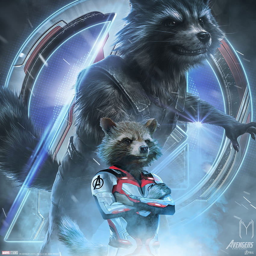 Avengers Endgame Rocket Raccoon Poster Art iPad Pro, Rocket Marvel HD phone wallpaper