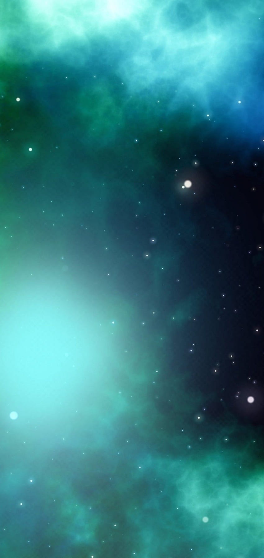 Green Nebula, Stars, Cosmos, Galaxy for Samsung Galaxy S10e, Xiaomi Mi A2 Lite, OnePlus 6 HD phone wallpaper