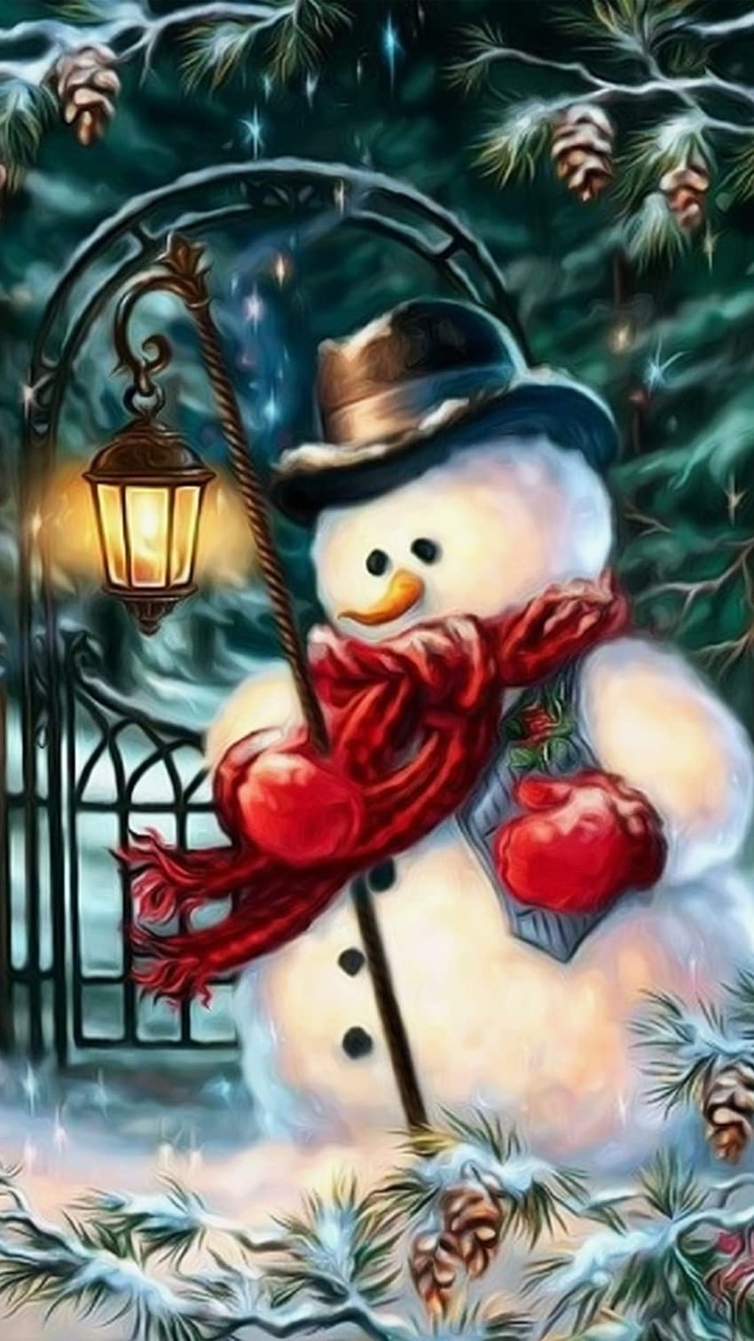 Cute Christmas, Snow Man HD phone wallpaper