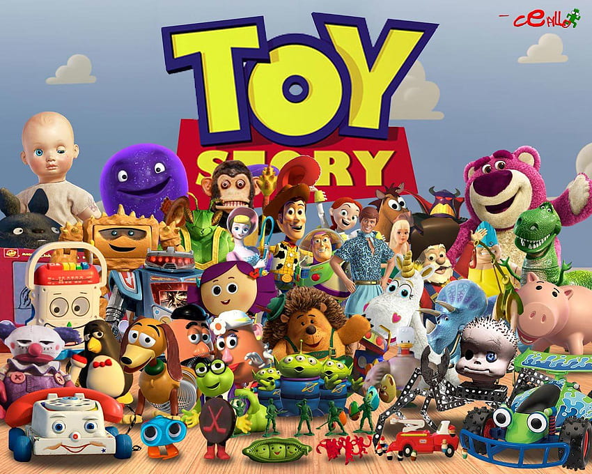Duże dziecko (Toy Story) i tło, zabawki dla niemowląt Tapeta HD
