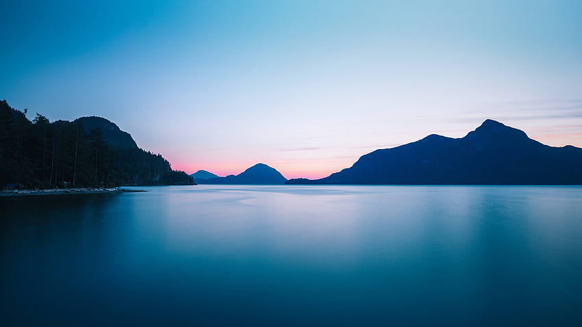 Porteau Cove Provincial Park Sunset , Blue HD wallpaper