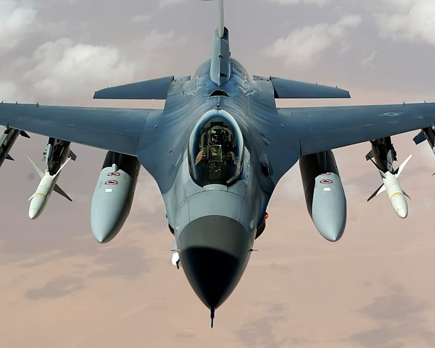 F-16D Viper, wojsko, siła, skrzydło, powietrze, samolot, siła ognia Tapeta HD