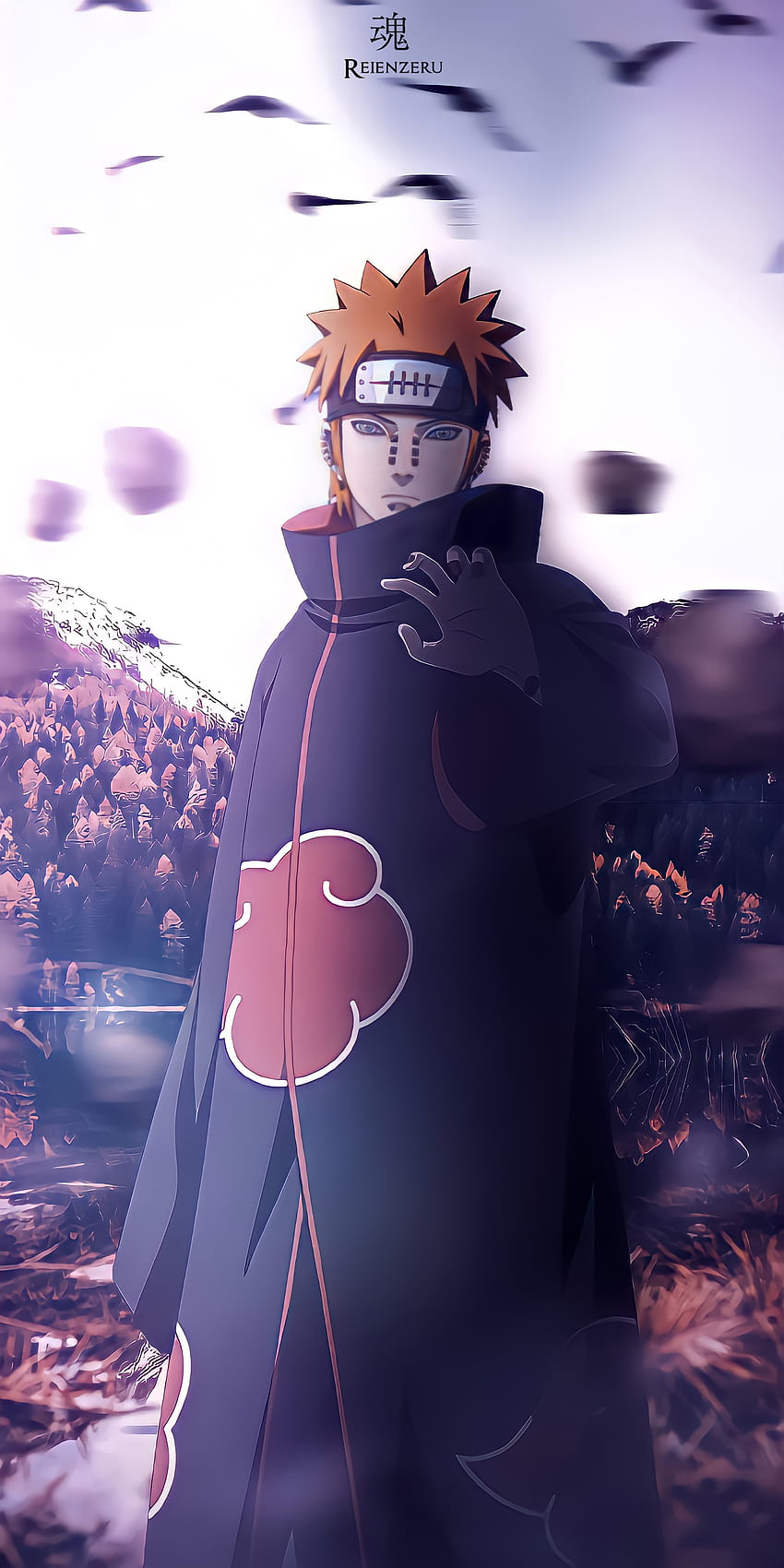 Pain, naruto, sasuke, sky, art, animeboy, itachi, nature, purple, anime HD phone wallpaper