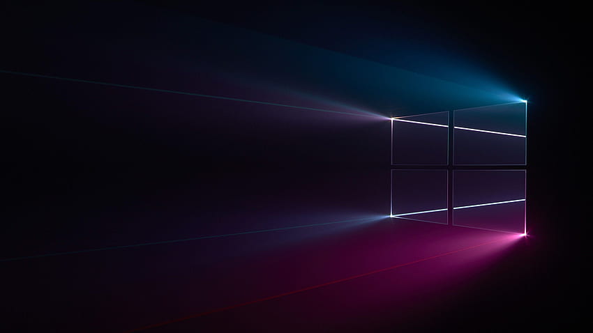 Windows 10, лого на Windows, синьо, розово, тъмно, черно лого на Windows HD тапет