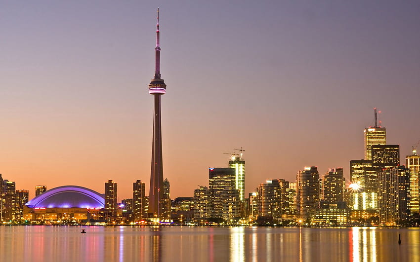 Miasta, architektura, Kanada, brzeg, bank, drapacze chmur, Toronto Tapeta HD