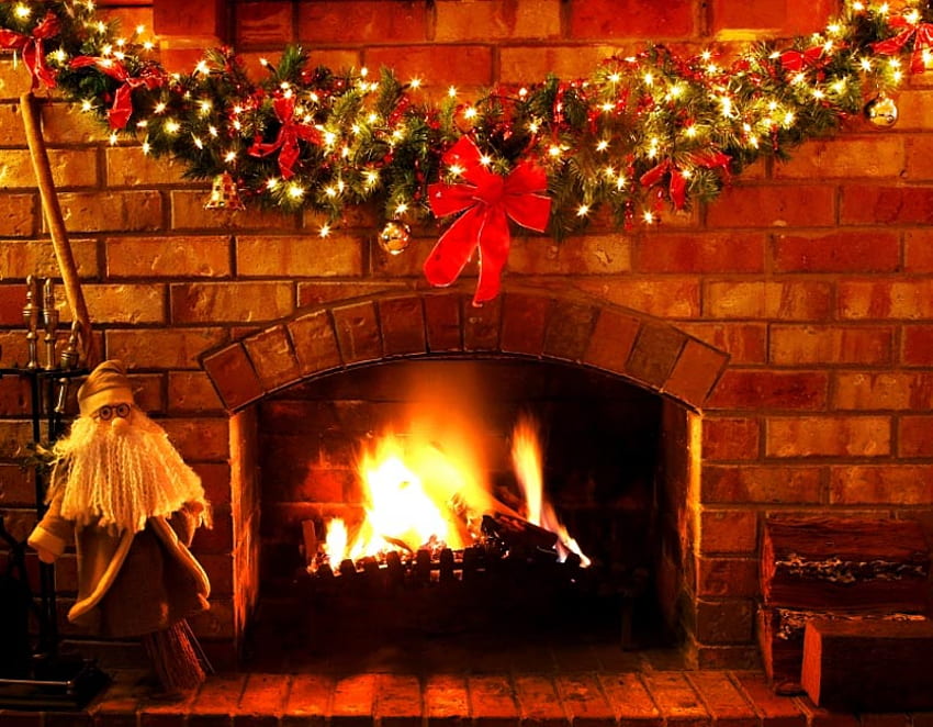クリスマスの精神, 精神, 居心地の良い, クリスマス, 雰囲気, 暖炉 高画質の壁紙