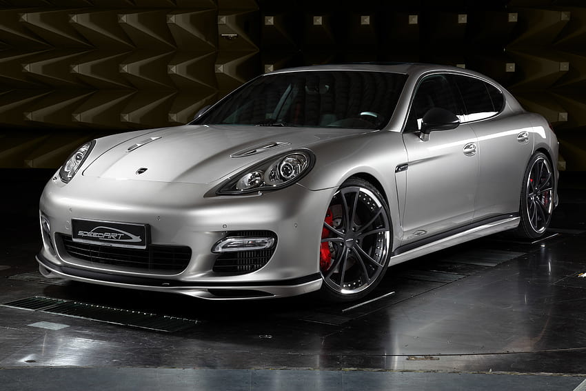 Porsche, automobili, vista frontale, argento, argenteo, Panamera Sfondo HD