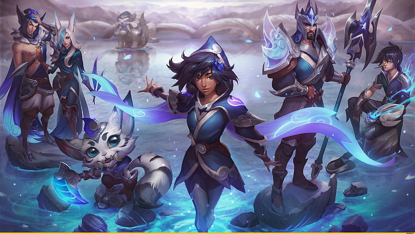 Blue team, artwork, online game, League of Legends HD wallpaper