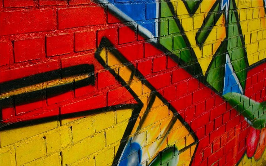 Graffiti, Murs, dessin, rouge, jaune Fond d'écran HD