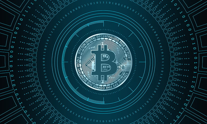 Bitcoin, digitale Kunst, abstrakt HD-Hintergrundbild