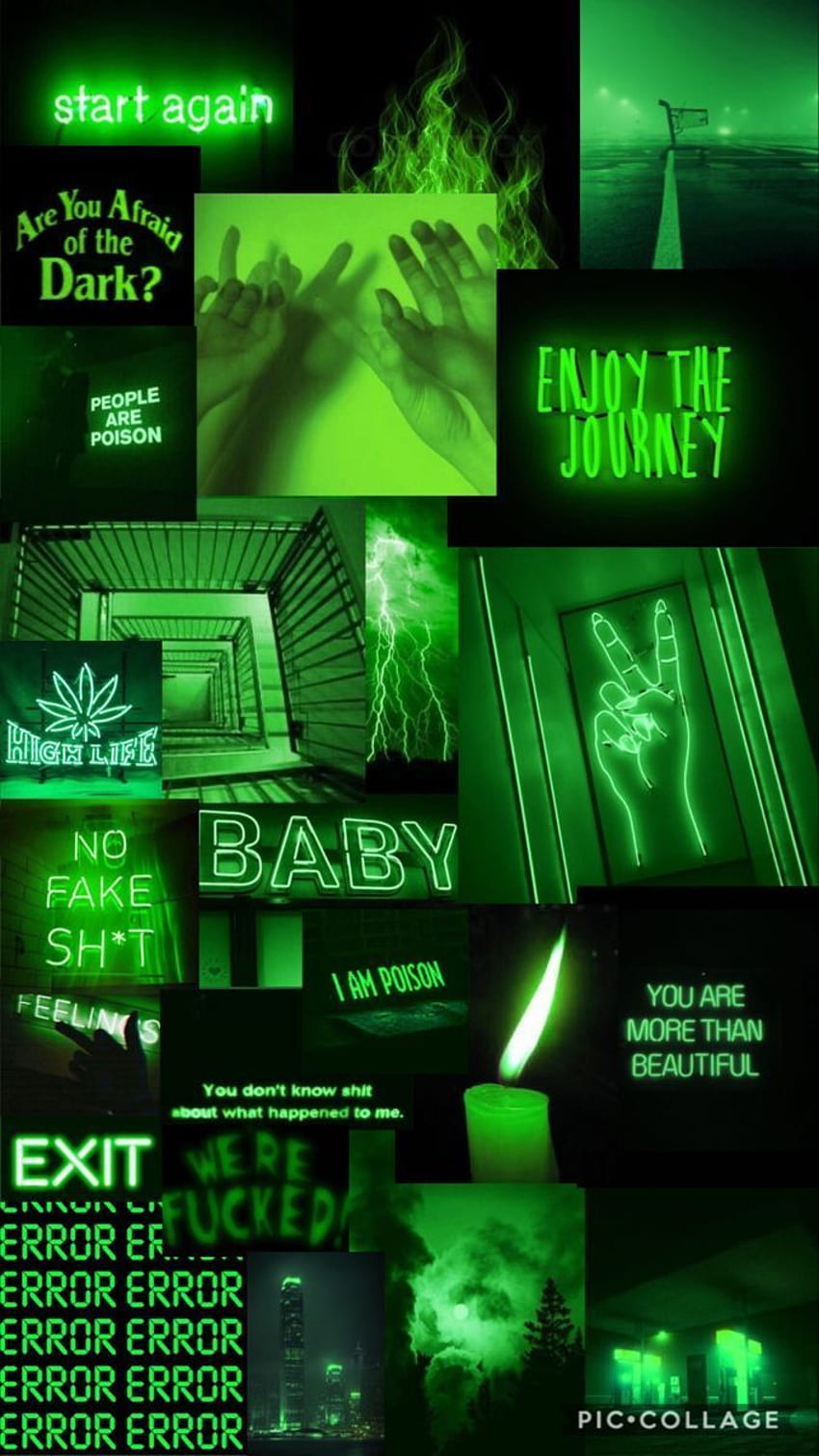 Neon Green Aesthetic, Green Collage HD phone wallpaper | Pxfuel