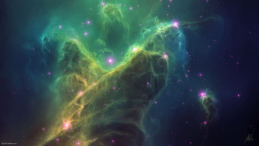 Emerald. Outer space , Space art, space, Emerald Galaxy HD wallpaper