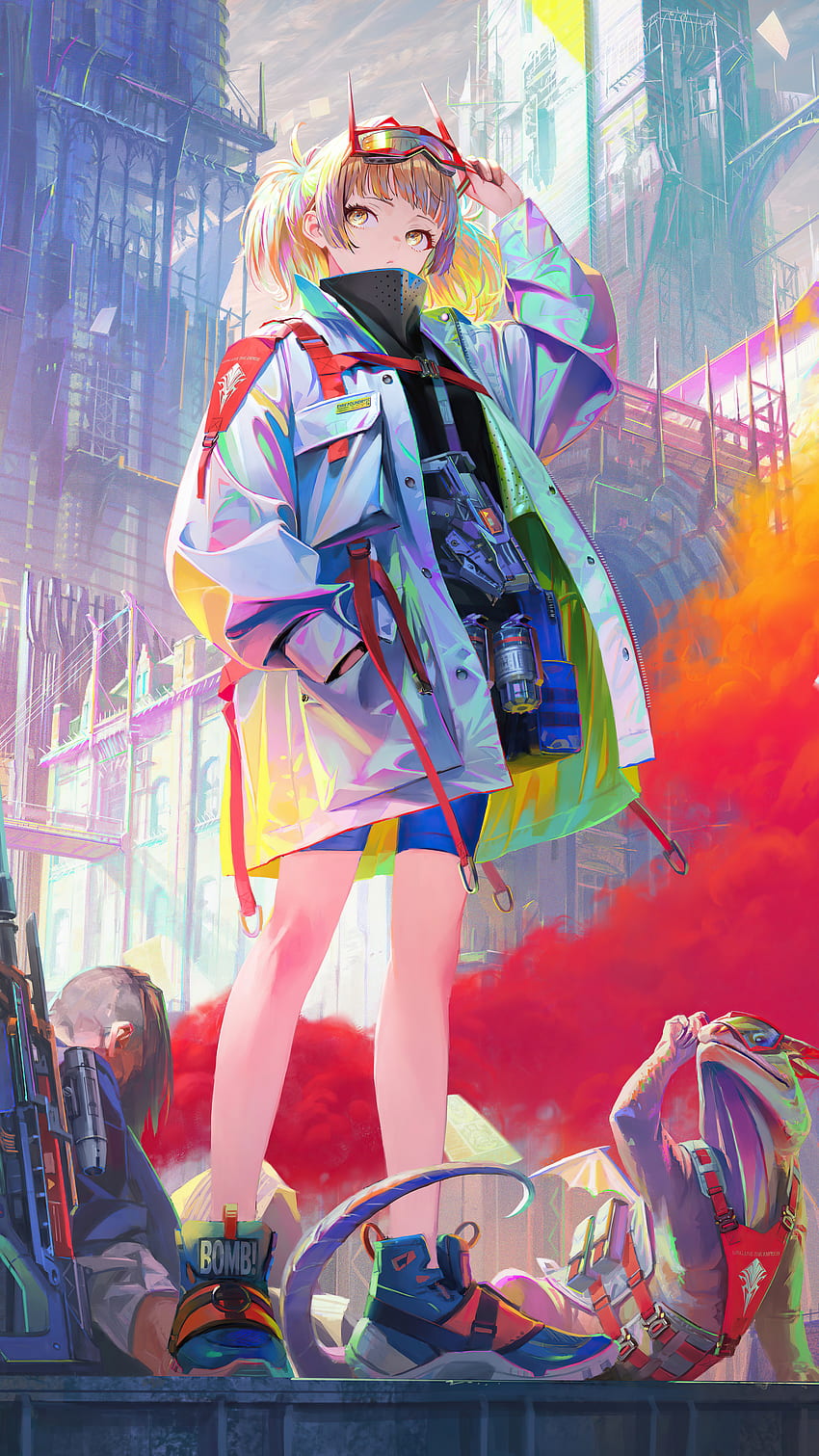 Anime Girl, magenta, art HD phone wallpaper