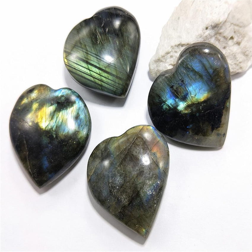 Buy Stone Quartz Reiki Energy Heart Shape Labradorite Love Gem Natural Moonstone Rock Crystal Pendant at affordable prices HD phone wallpaper