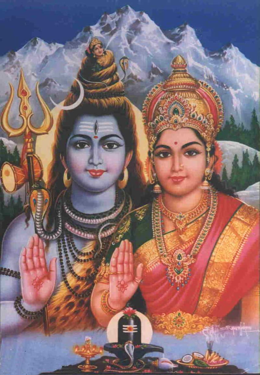 Бог Шива - / Картини на индуски богове и богиня, Шива Шакти HD тапет за телефон