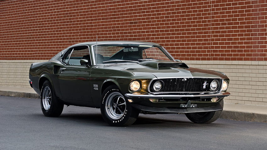 Verde, clássico, 1969 ford mustang boss 429 , , , fundo, 7ce69f, Ford Mustang Classic papel de parede HD
