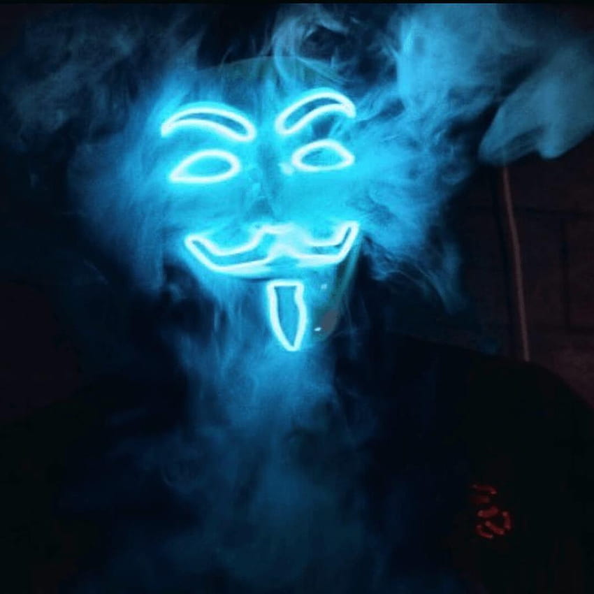 iluminar a máscara anônima, máscara de LED Papel de parede de celular HD