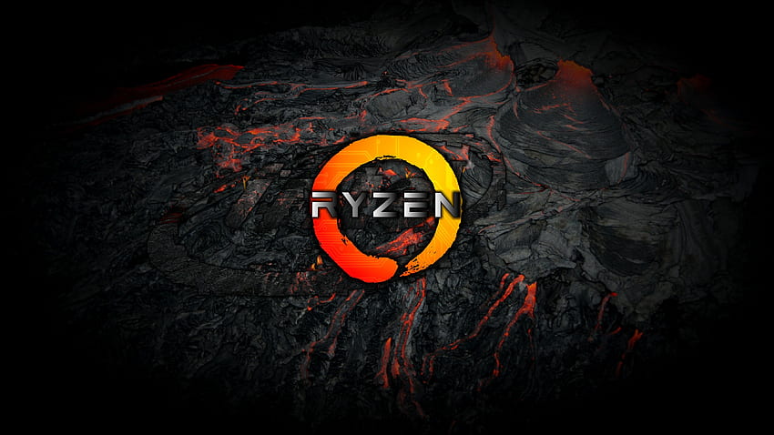 Logo AMD Ryzen, komputer,,, tło, Threadripper Tapeta HD