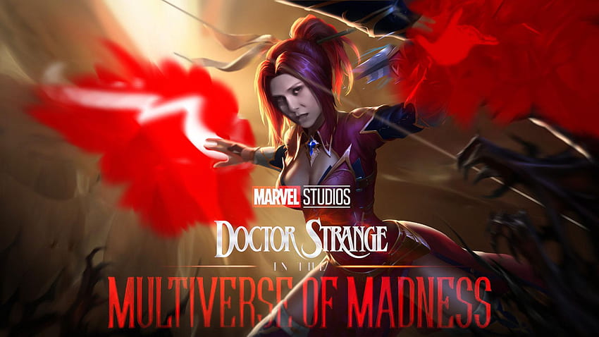 Poster karakter Scarlet Witch untuk Doctor Strange In The Multiverse Of Madness: DoctorStrange Wallpaper HD
