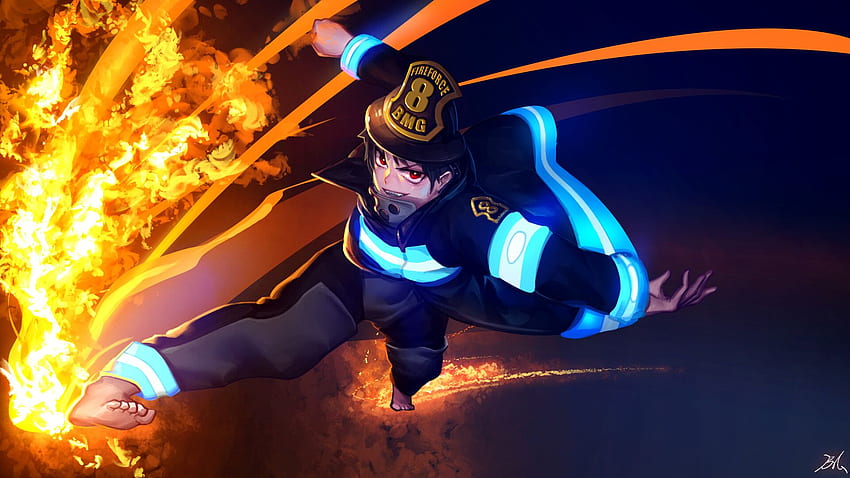 Fire Force Shinra Kusakabe Fire On Side Anime . HD wallpaper