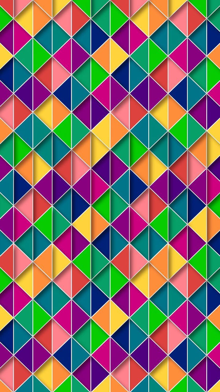 Grille triangulaire colorée, abstraite. Arrière-plan, triangle coloré Fond d'écran de téléphone HD