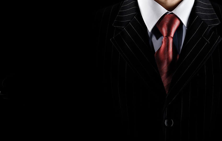 Suit, Shirt, Elegance, Tie - -, Black Suit Red Tie HD wallpaper