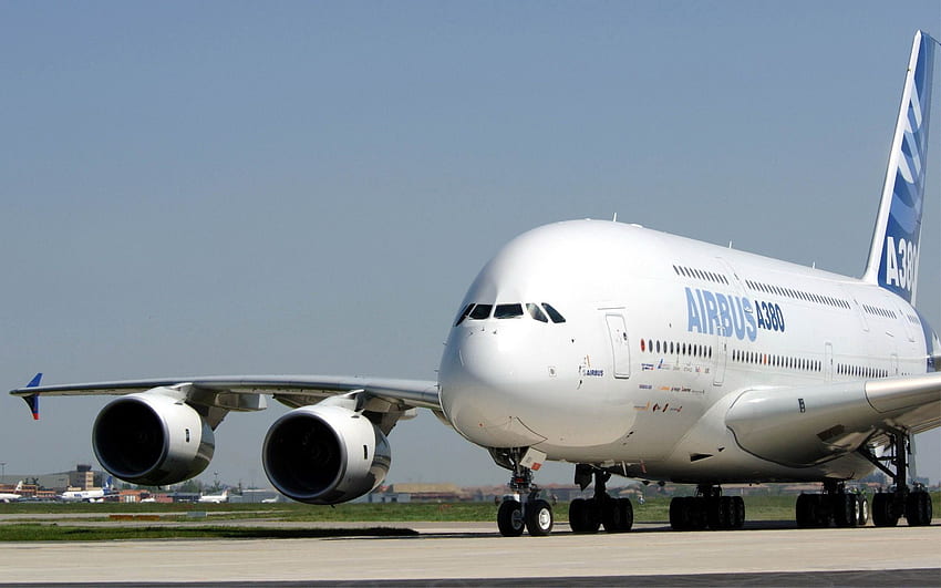 エアバス A380 - 世界最大の飛行機 エアバス A380 - & 背景 高画質の壁紙