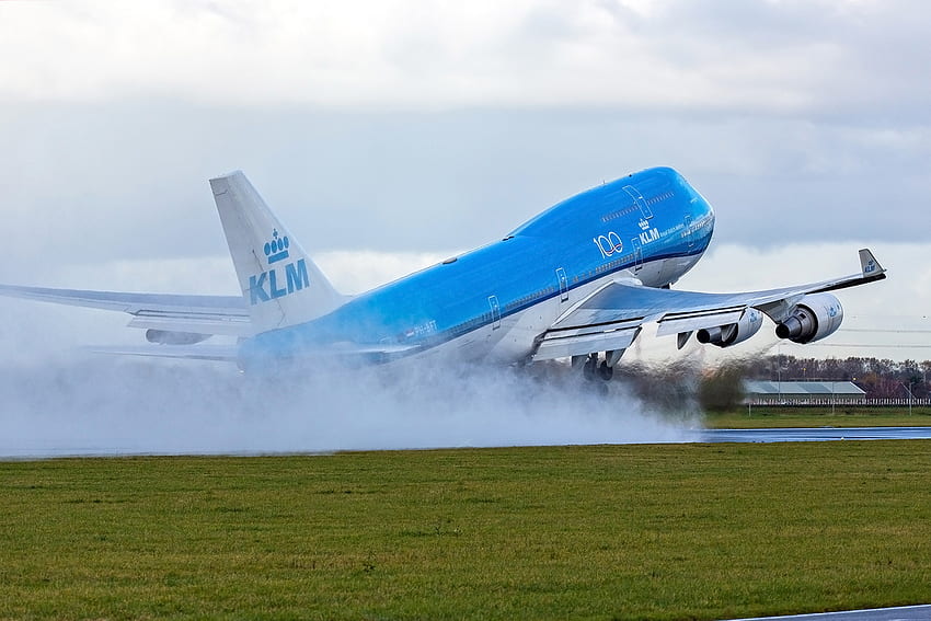 KLM Królewskie Holenderskie Linie Lotnicze PH BFT Boeing 747 406(M) . Tło, samolot KLM Tapeta HD