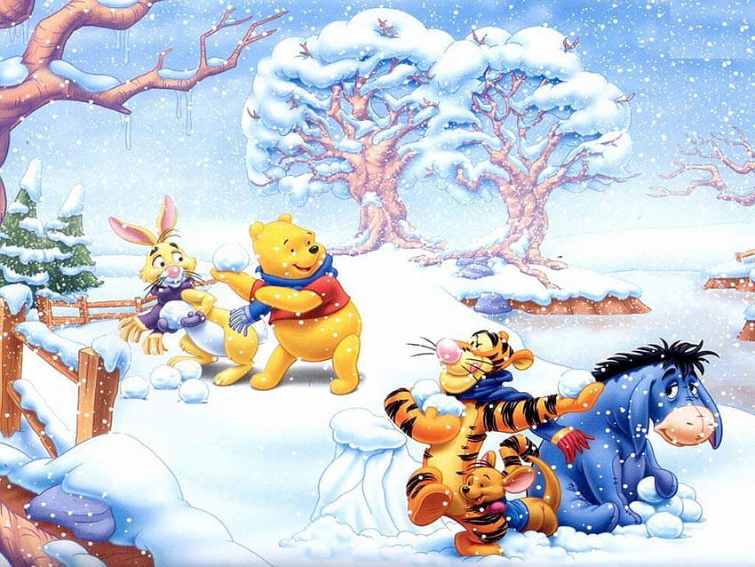 Winnie The Pooh Winter Scene New Cartoons MySpace, Snow Cartoon HD wallpaper