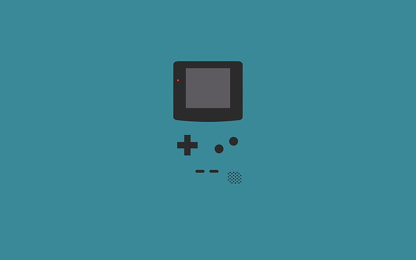 Gameboy . Minimalistic . Teal background HD wallpaper