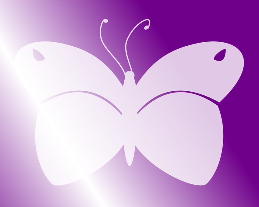 Butterfly - Purple, purple, white, simple, shade, butterfly HD wallpaper