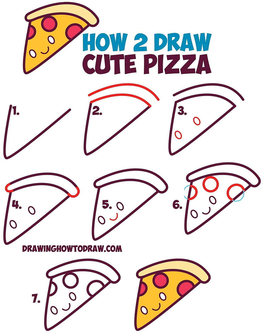 Easy Pasta Drawing Easy Cute Things To Draw Biscuit Cookie Cheese, Cute Pizza HD phone wallpaper