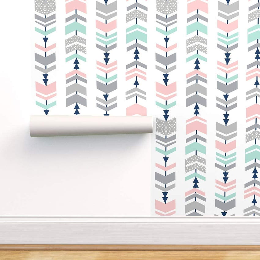 Spoonflower Peel And Stick Removable , Chevrons Chevron Arrow Pink And Mint Nursery Baby Girls Cute Print, Self Adhesive 12in X 24in Test Swatch HD phone wallpaper